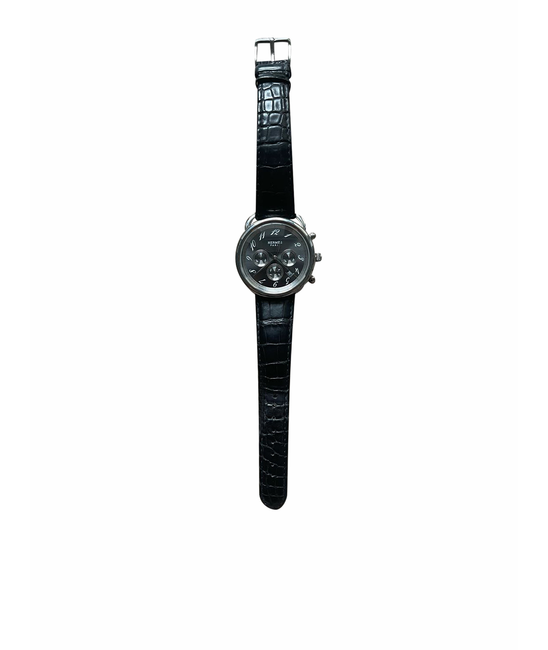 HERMES Черные стальные часы, фото 1