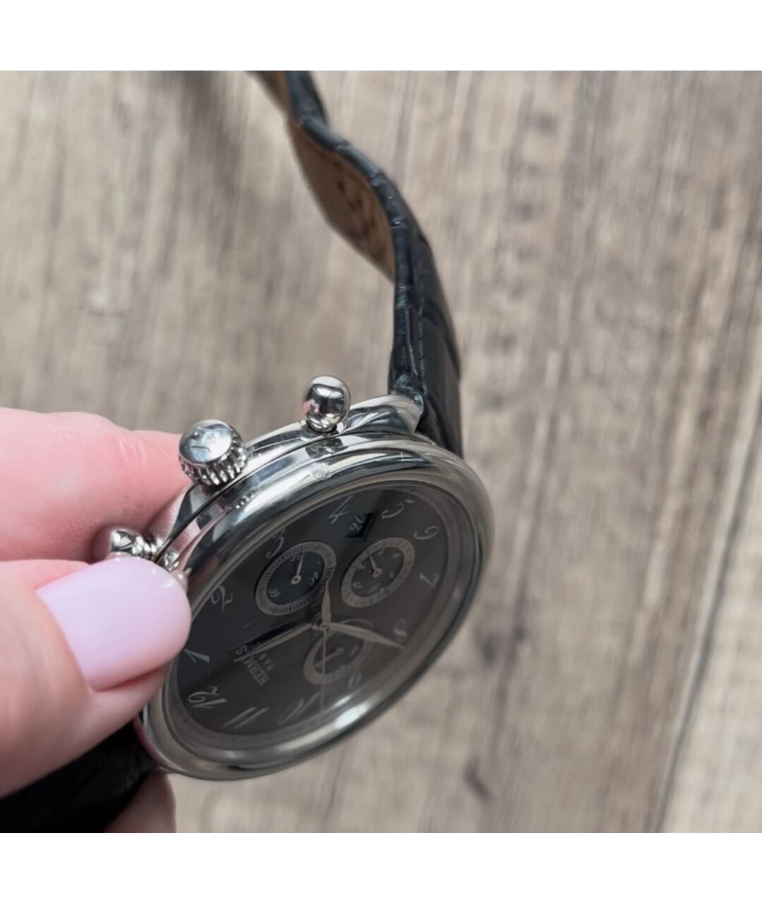 HERMES PRE-OWNED Черные стальные часы, фото 8