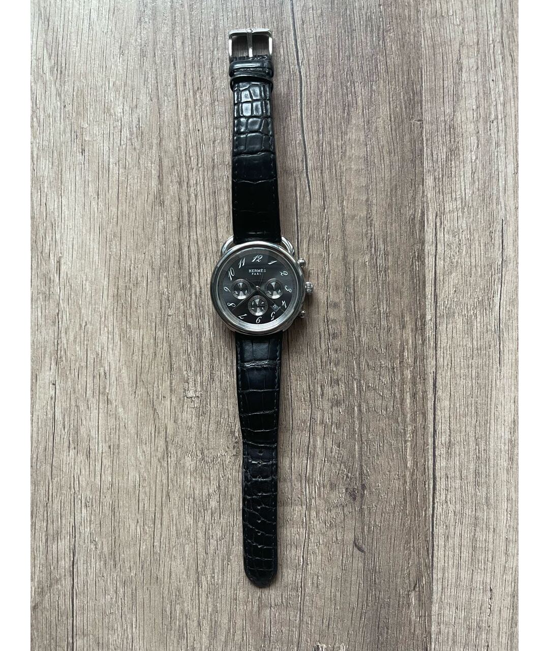 HERMES PRE-OWNED Черные стальные часы, фото 9