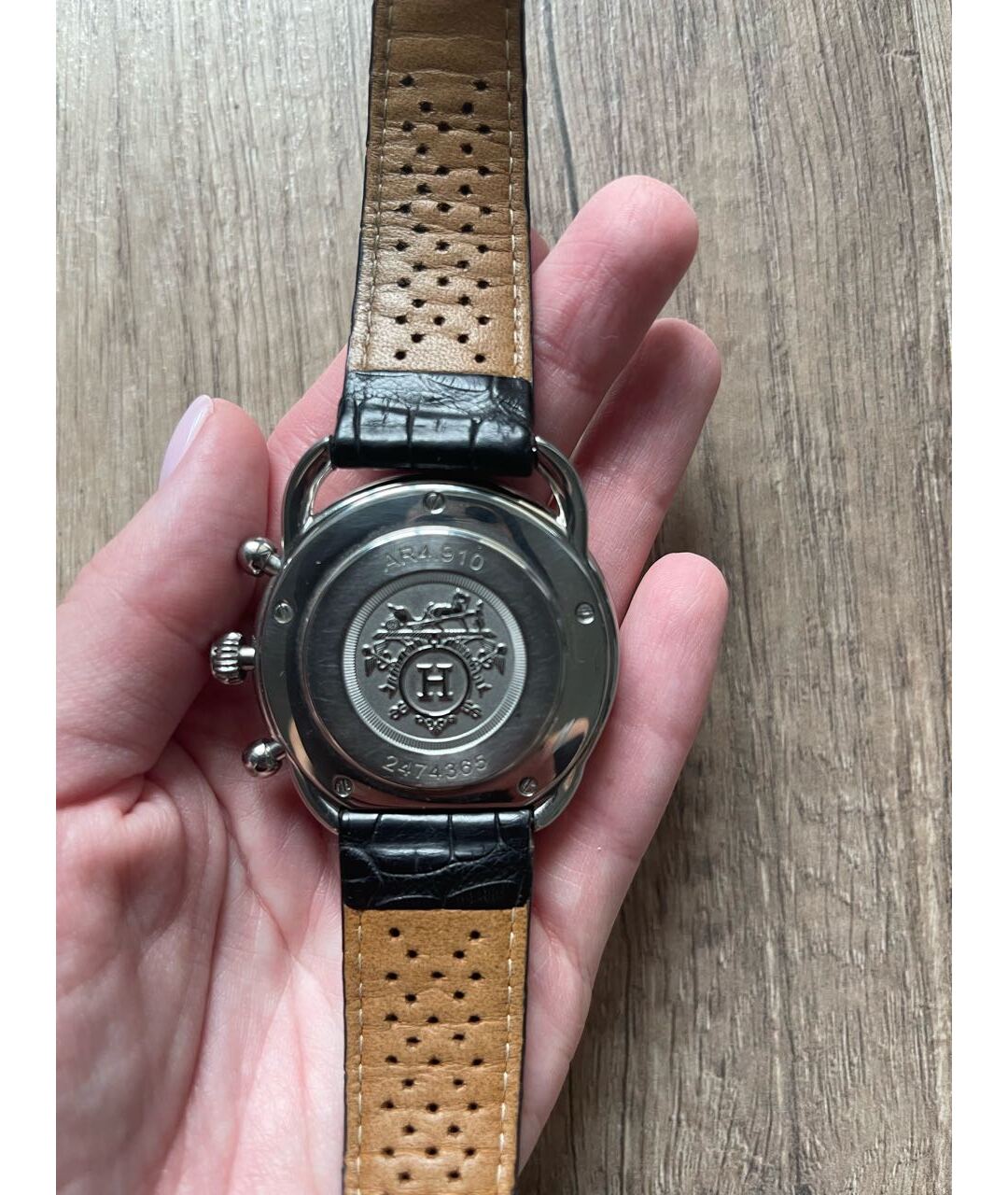 HERMES PRE-OWNED Черные стальные часы, фото 5