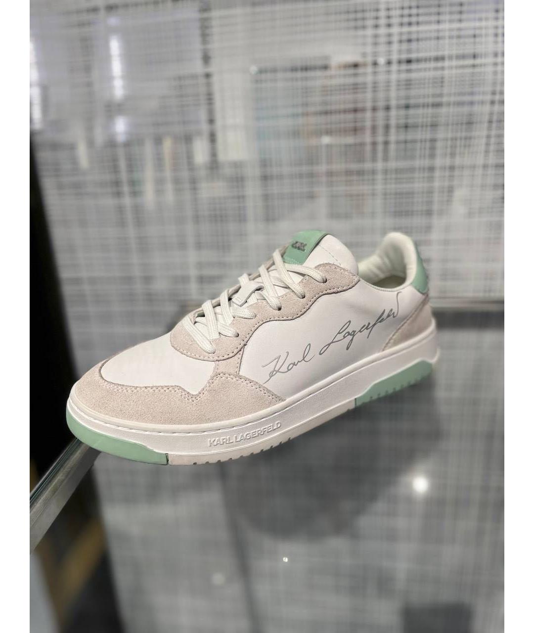 KARL LAGERFELD Белые кожаные низкие кроссовки / кеды, фото 3