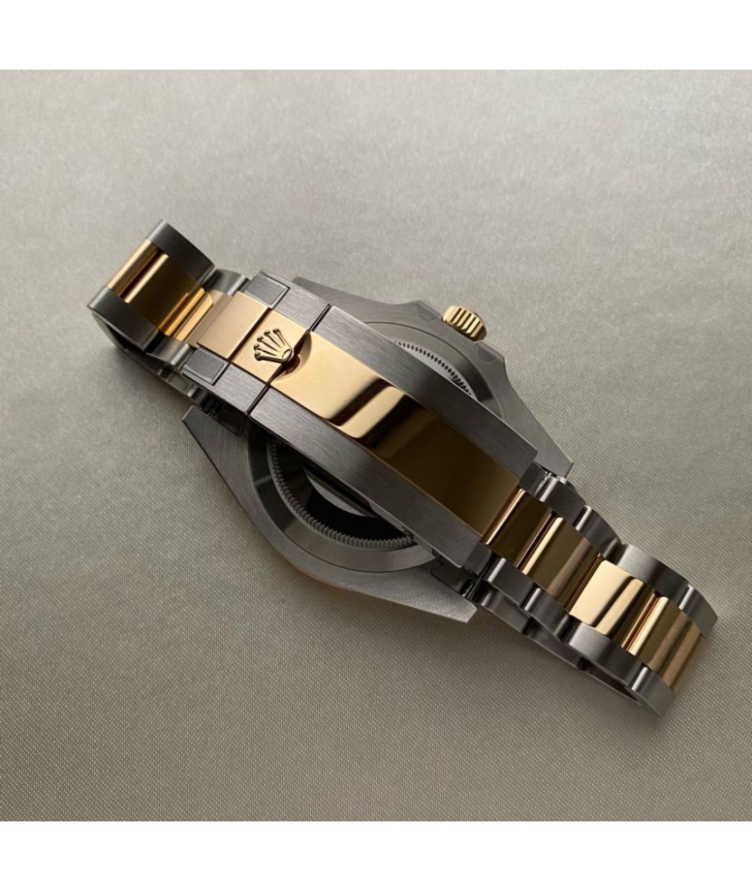 ROLEX Черные часы из желтого золота, фото 4