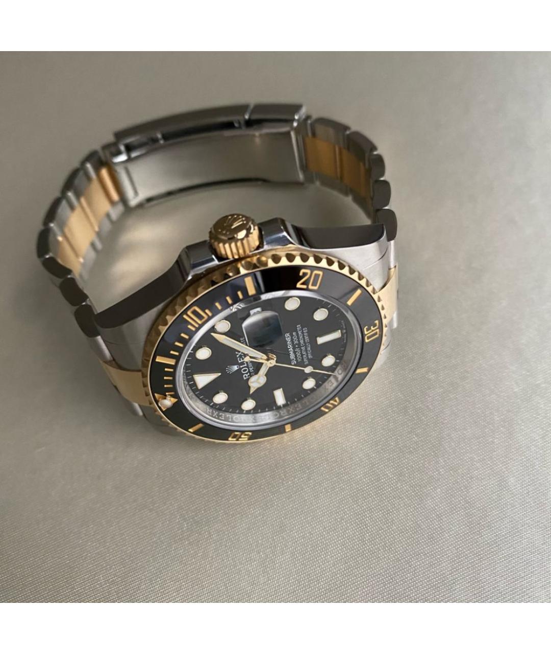 ROLEX Черные часы из желтого золота, фото 3