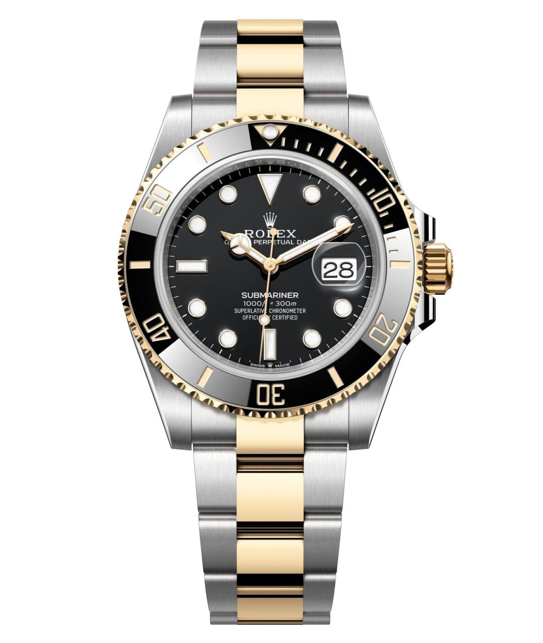 ROLEX Черные часы из желтого золота, фото 1