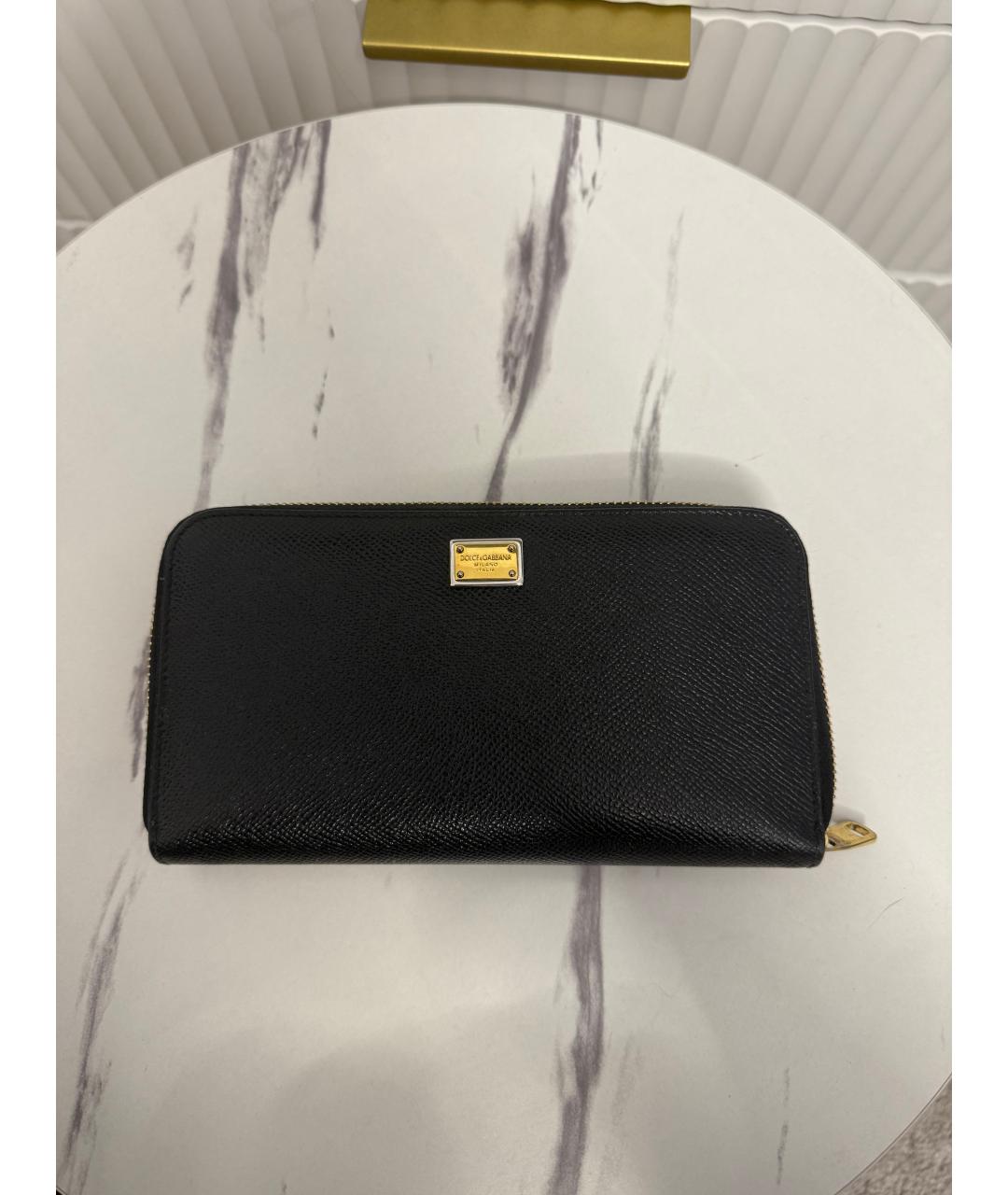 DOLCE&GABBANA Черный кожаный кошелек, фото 8