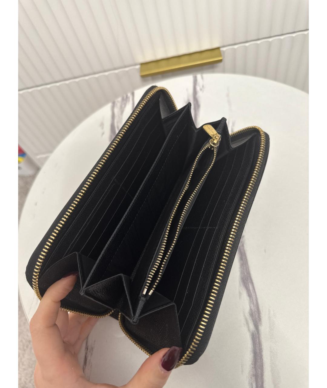 DOLCE&GABBANA Черный кожаный кошелек, фото 4