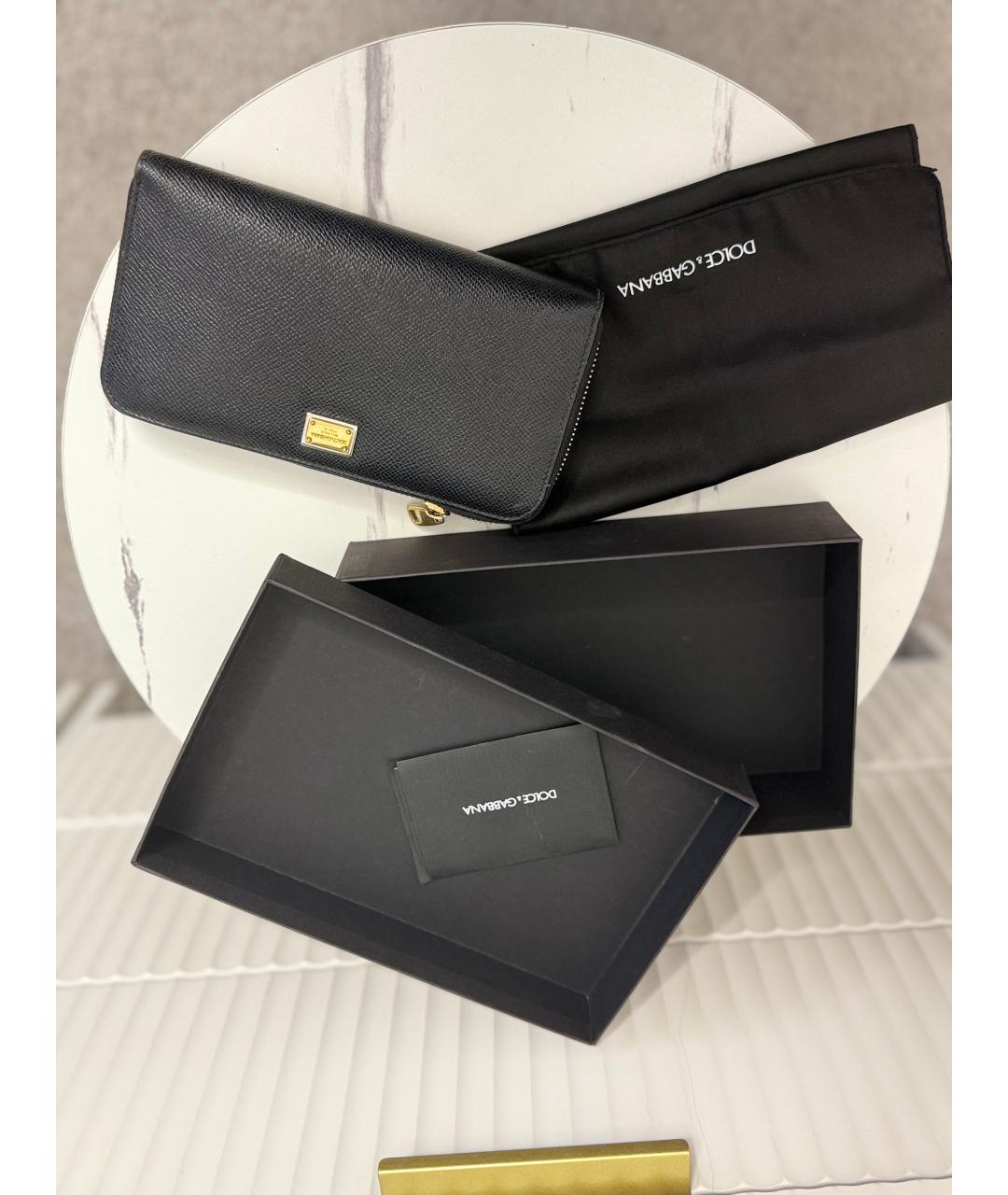 DOLCE&GABBANA Черный кожаный кошелек, фото 5