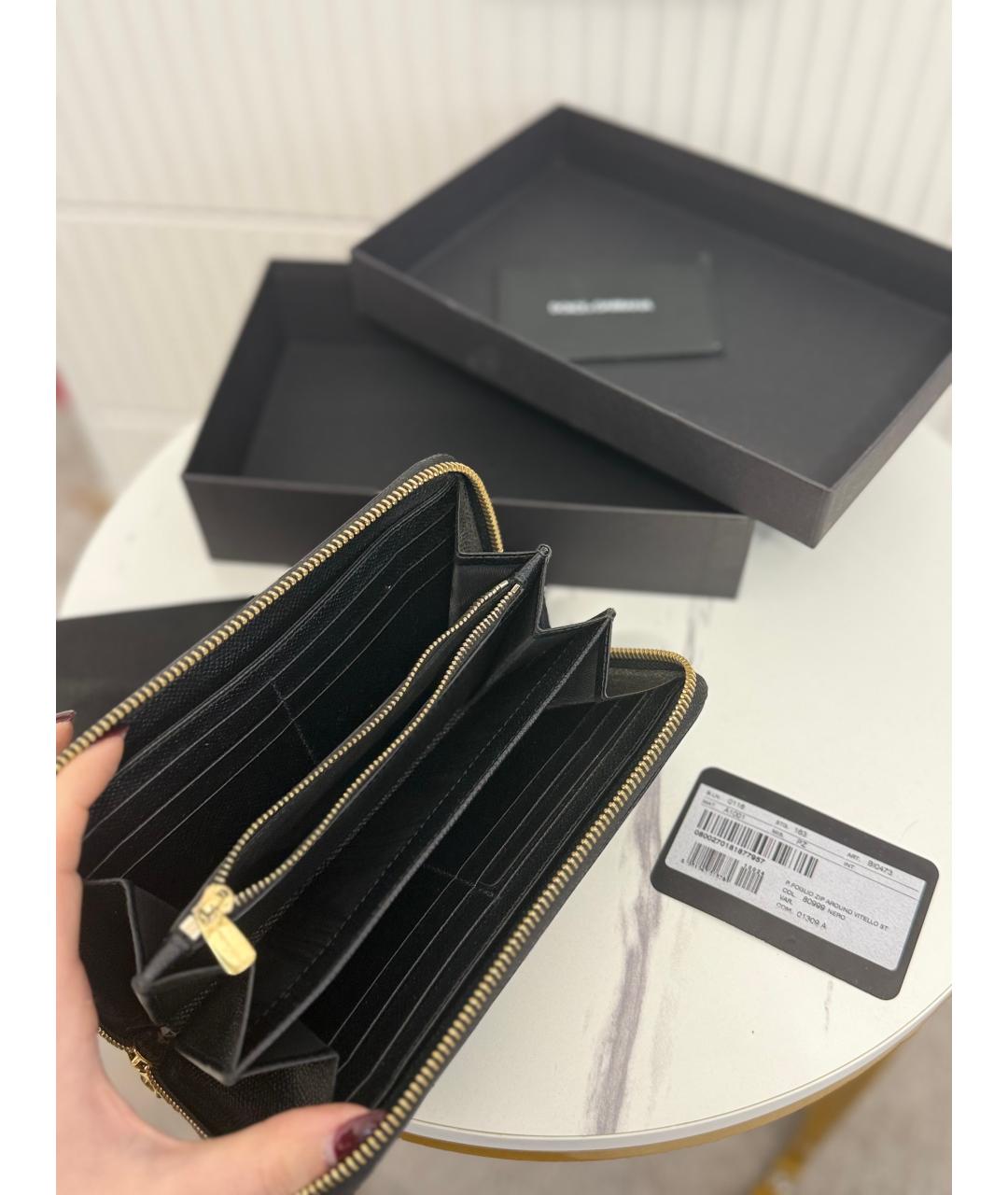 DOLCE&GABBANA Черный кожаный кошелек, фото 7