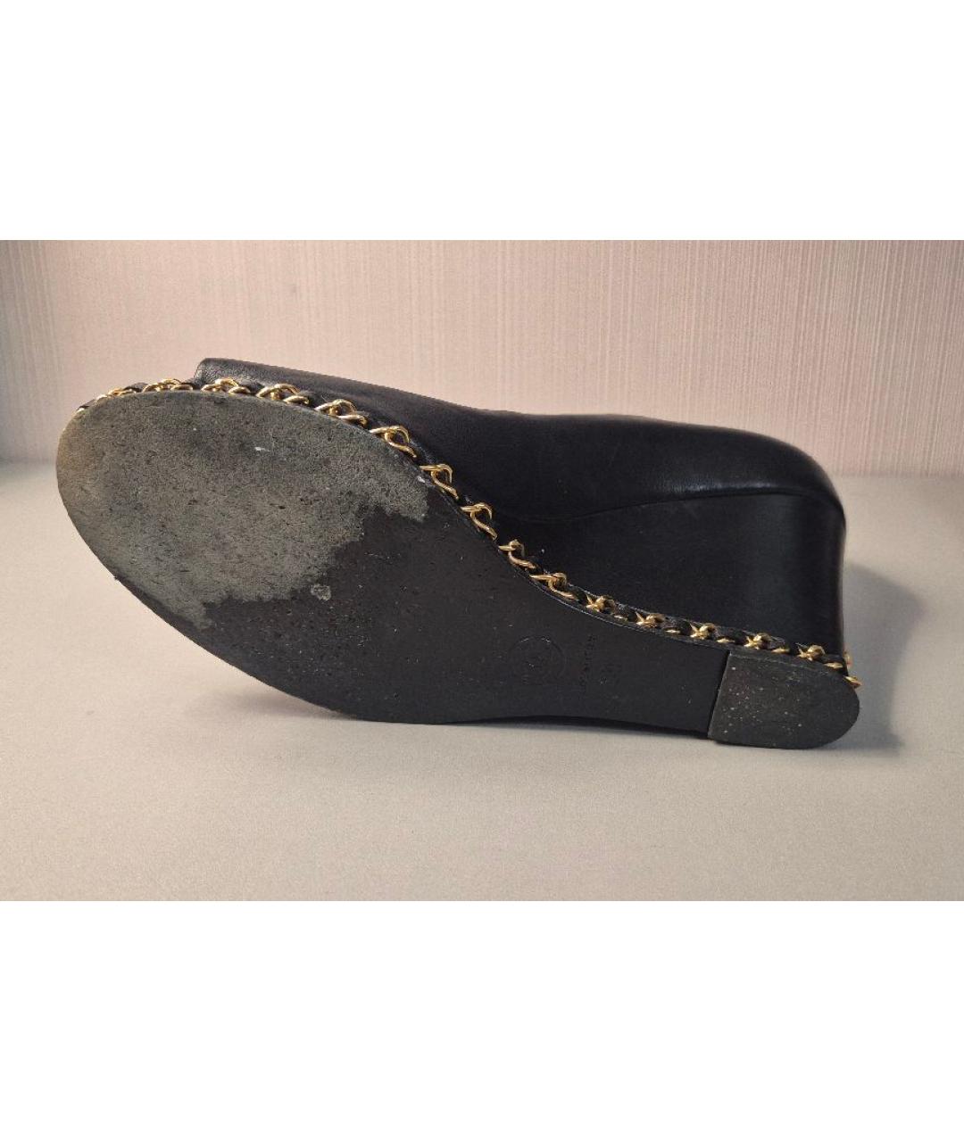 CHANEL Черные кожаные туфли, фото 7