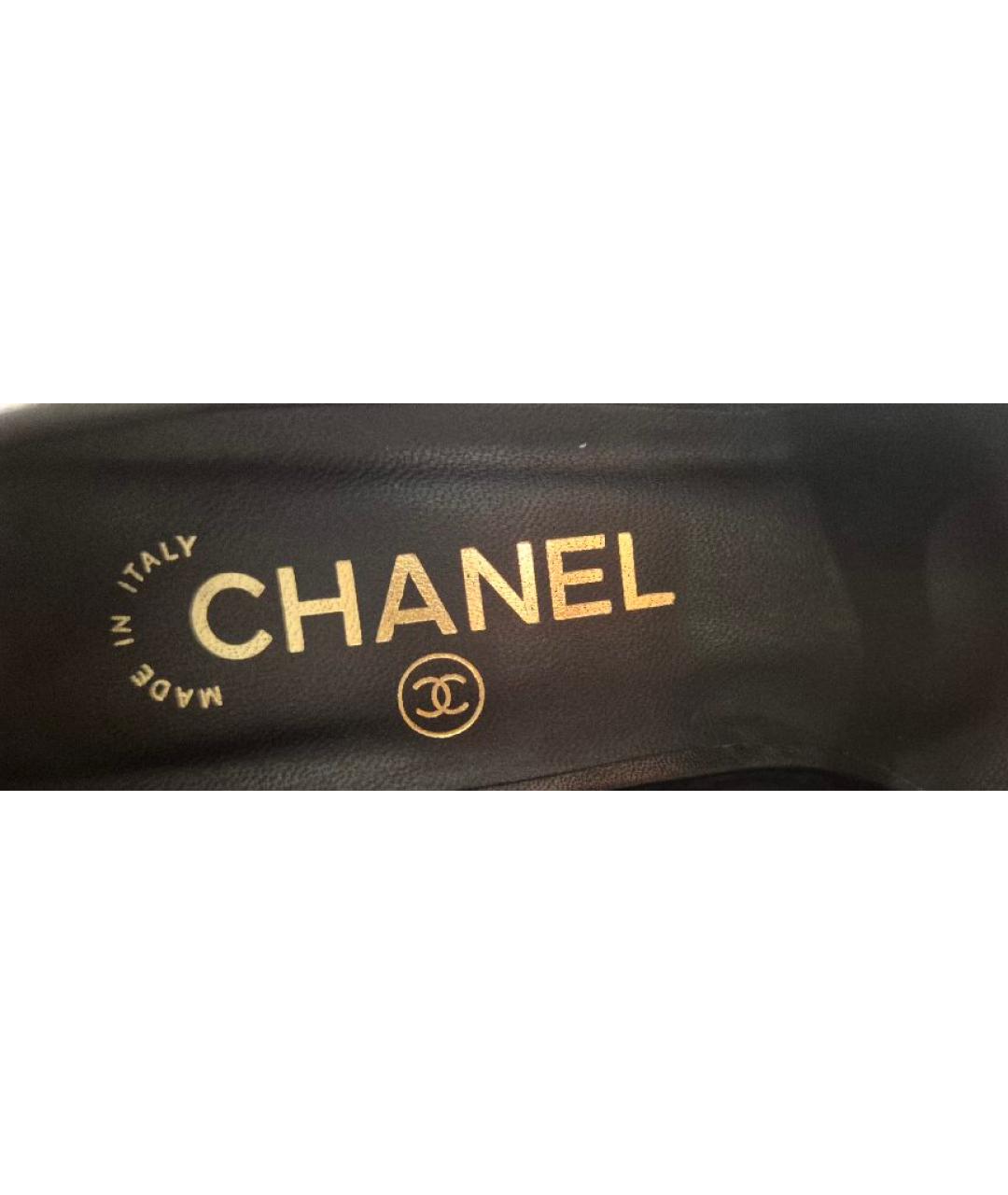 CHANEL Черные кожаные туфли, фото 6