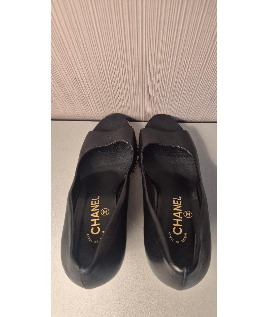 CHANEL Черные кожаные туфли, фото 3