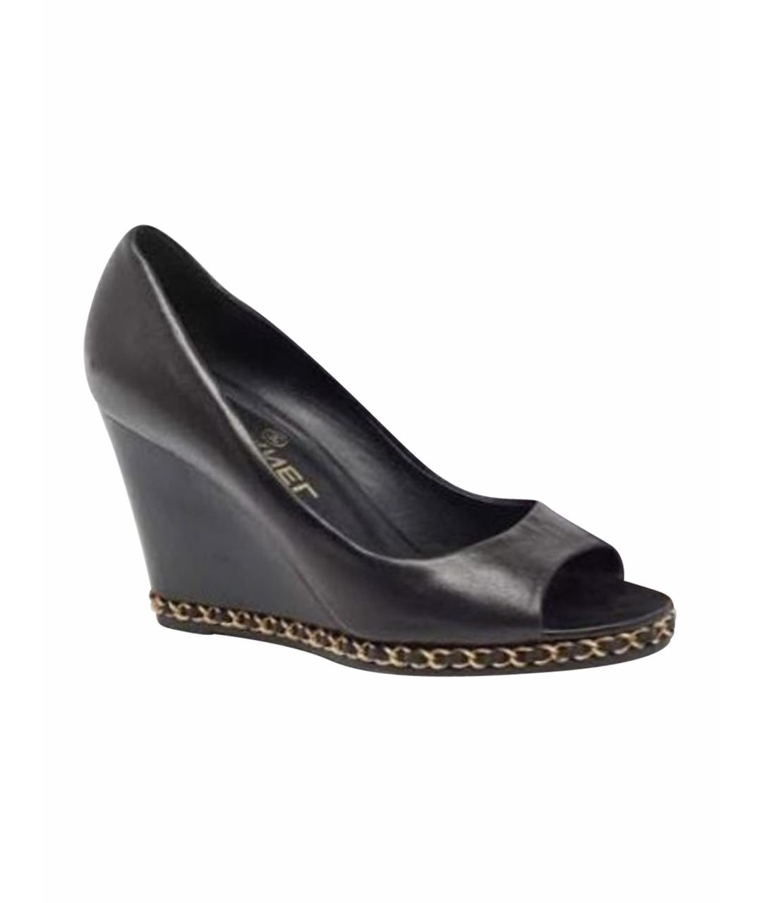 CHANEL Черные кожаные туфли, фото 10