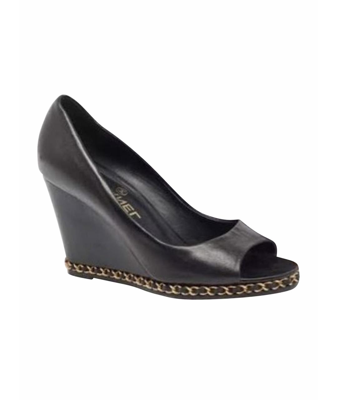 CHANEL Черные кожаные туфли, фото 1