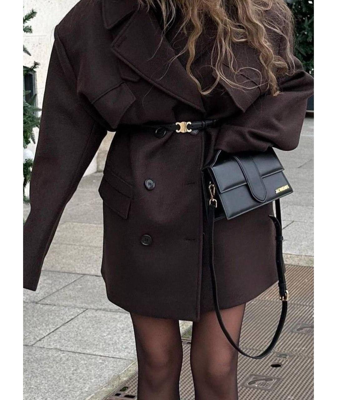 JACQUEMUS Черная кожаная сумка с короткими ручками, фото 5