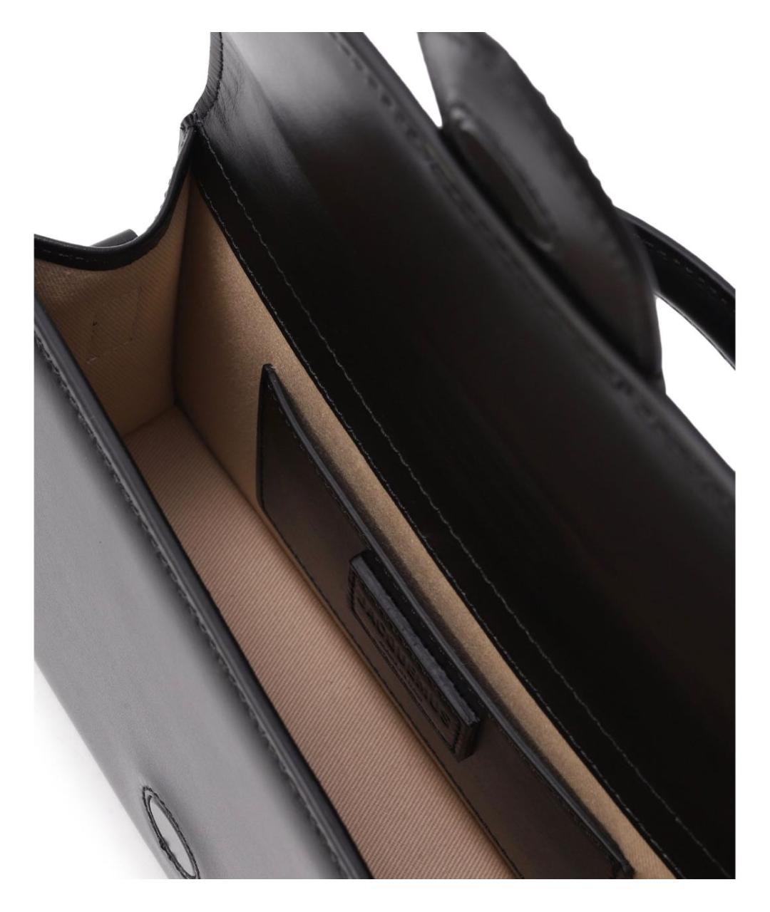 JACQUEMUS Черная кожаная сумка с короткими ручками, фото 4