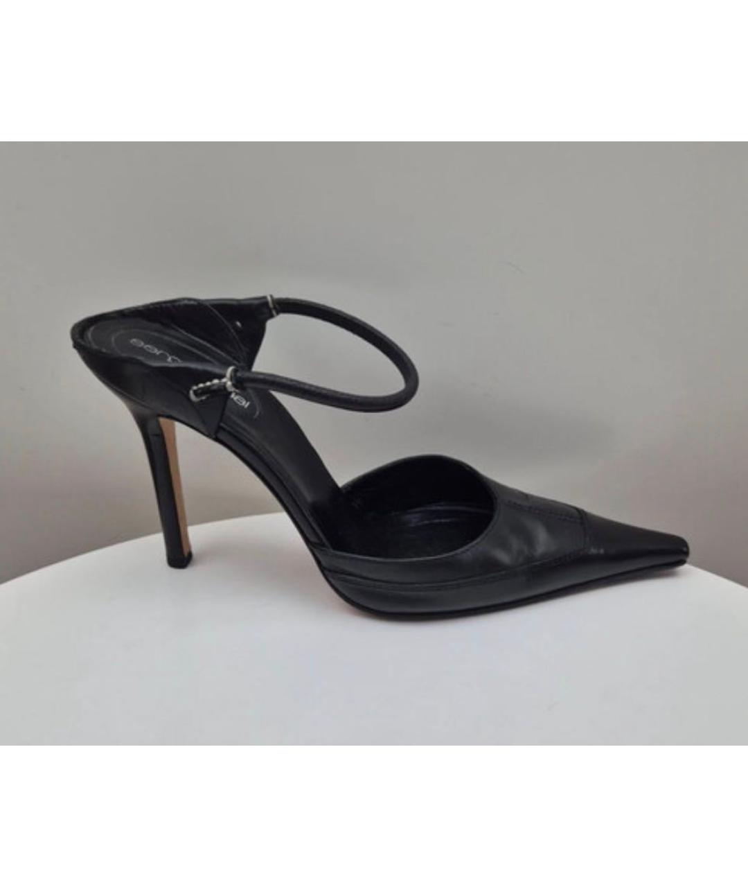 SERGIO ROSSI Черные кожаные мюли, фото 6