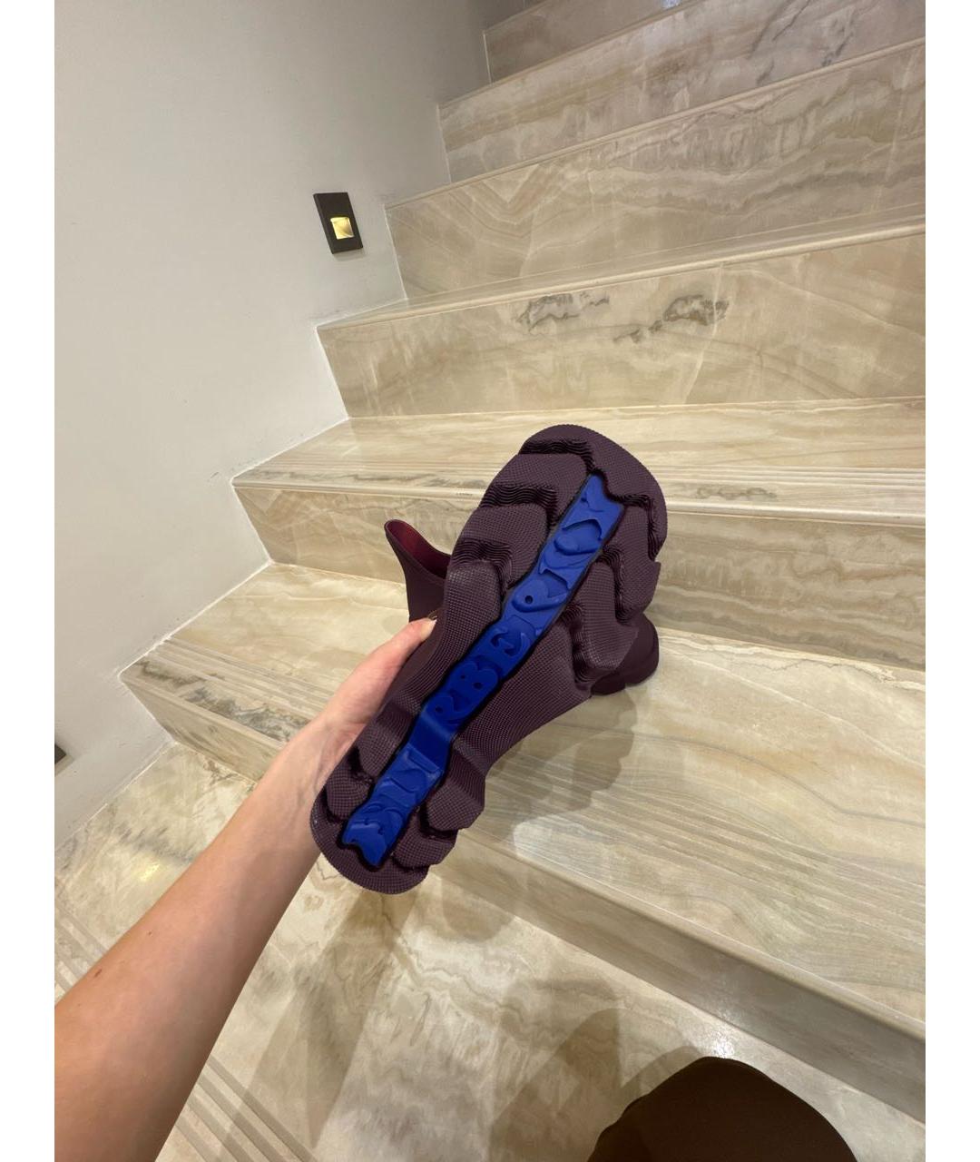 BURBERRY Бордовые резиновые полусапоги, фото 4