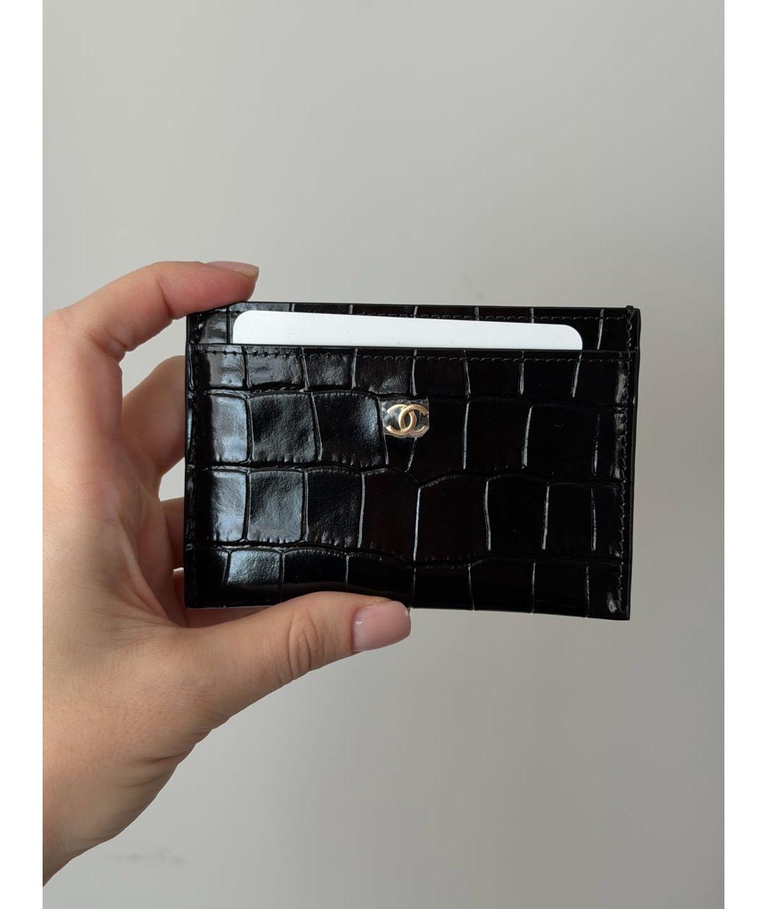CHANEL Черный кожаный кардхолдер, фото 2