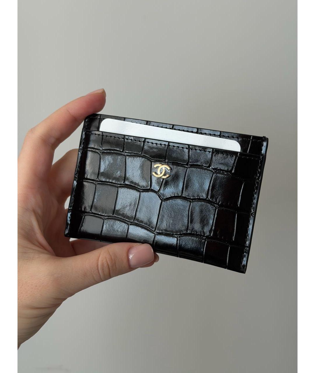 CHANEL Черный кожаный кардхолдер, фото 1