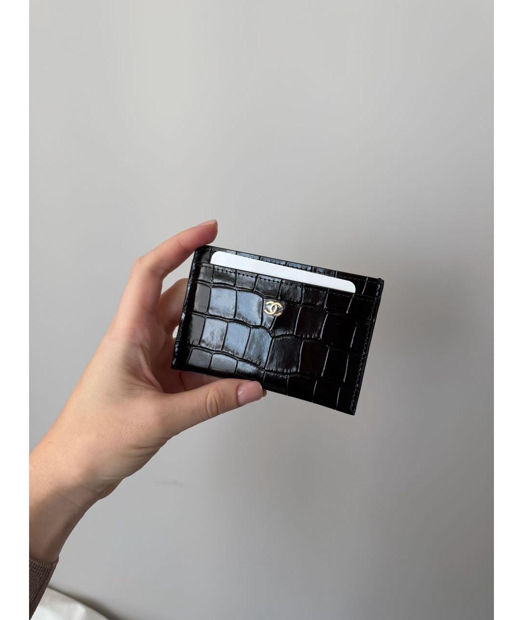 CHANEL Черный кожаный кардхолдер, фото 4