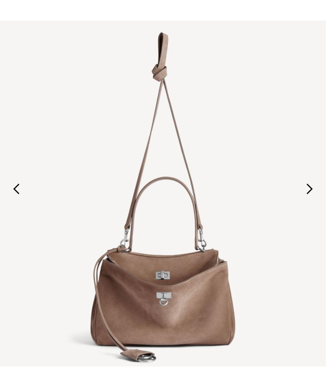 BALENCIAGA Желтая замшевая сумка тоут, фото 4