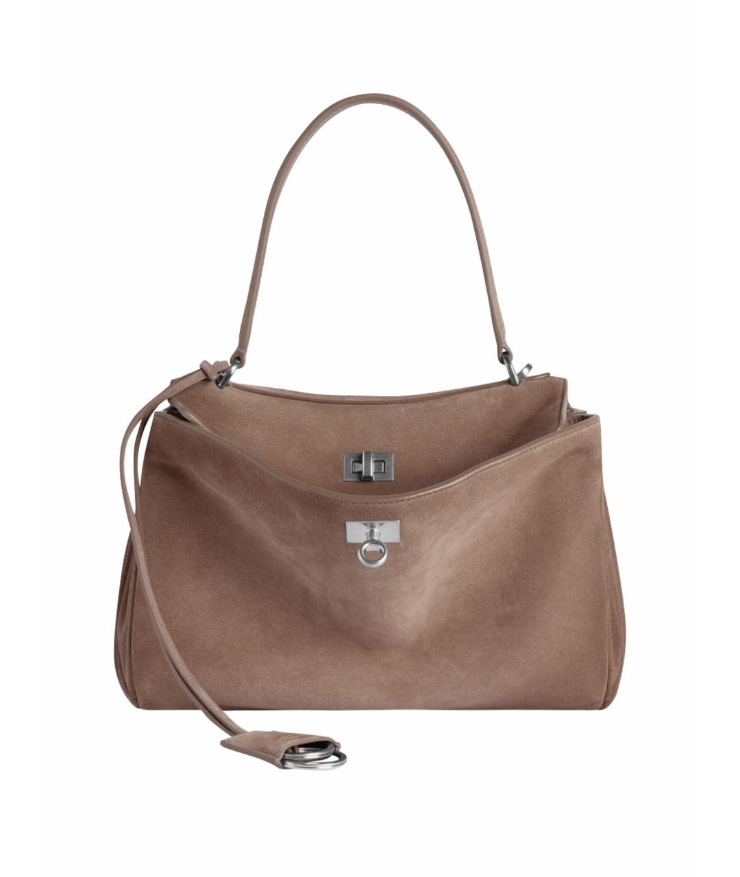 BALENCIAGA Желтая замшевая сумка тоут, фото 1