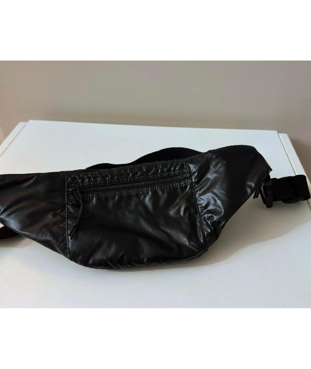 SAINT LAURENT Черная тканевая поясная сумка, фото 4