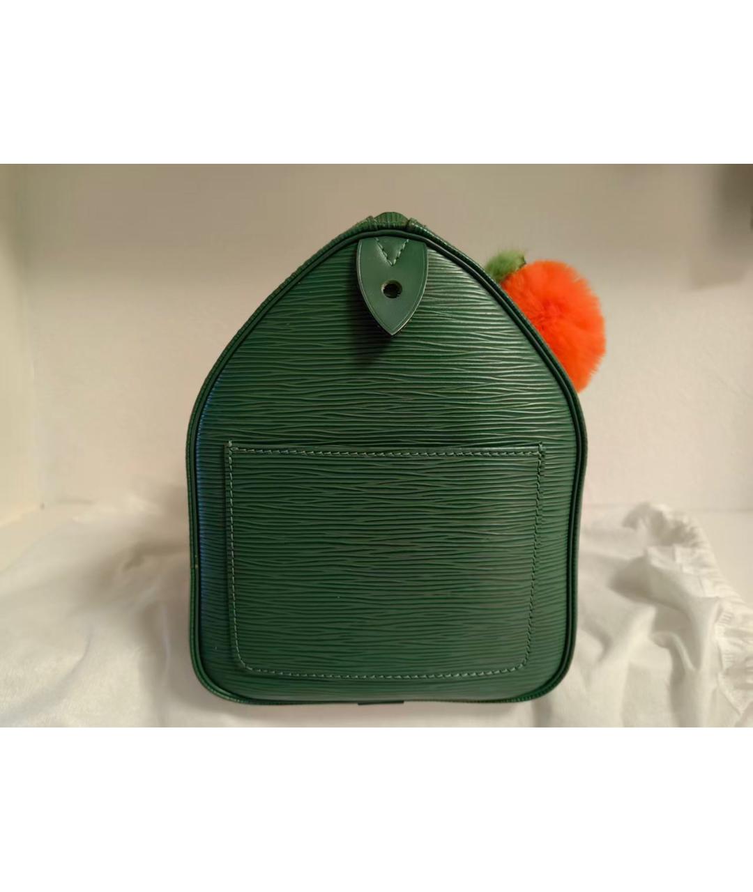 LOUIS VUITTON Зеленая кожаная сумка с короткими ручками, фото 2