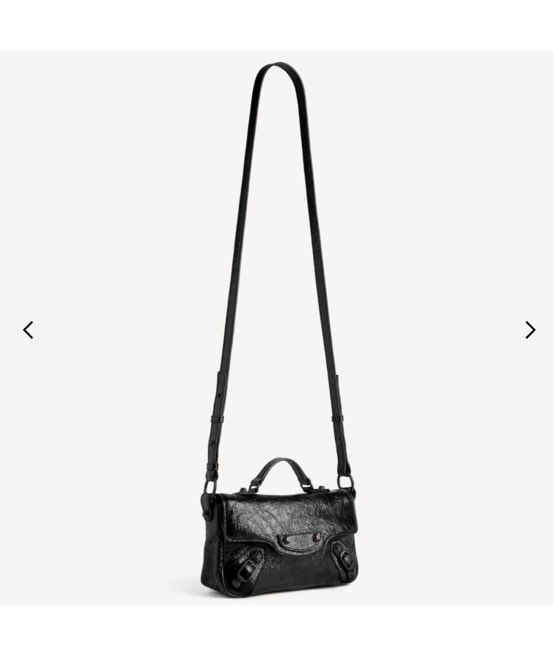 BALENCIAGA Черная кожаная сумка через плечо, фото 2