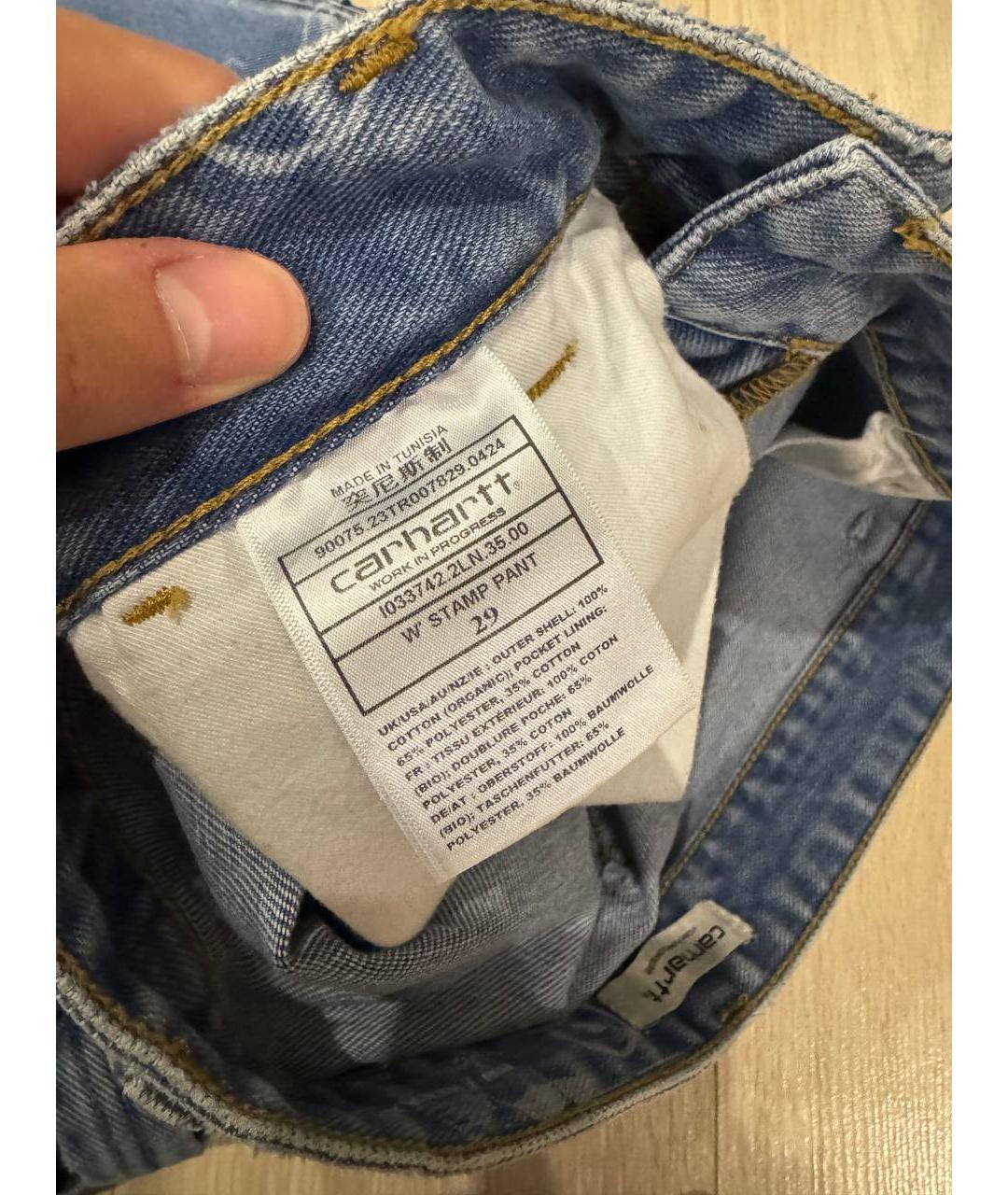 CARHARTT Голубые хлопковые прямые джинсы, фото 7