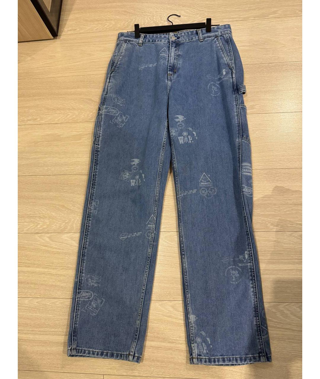 CARHARTT Голубые хлопковые прямые джинсы, фото 8