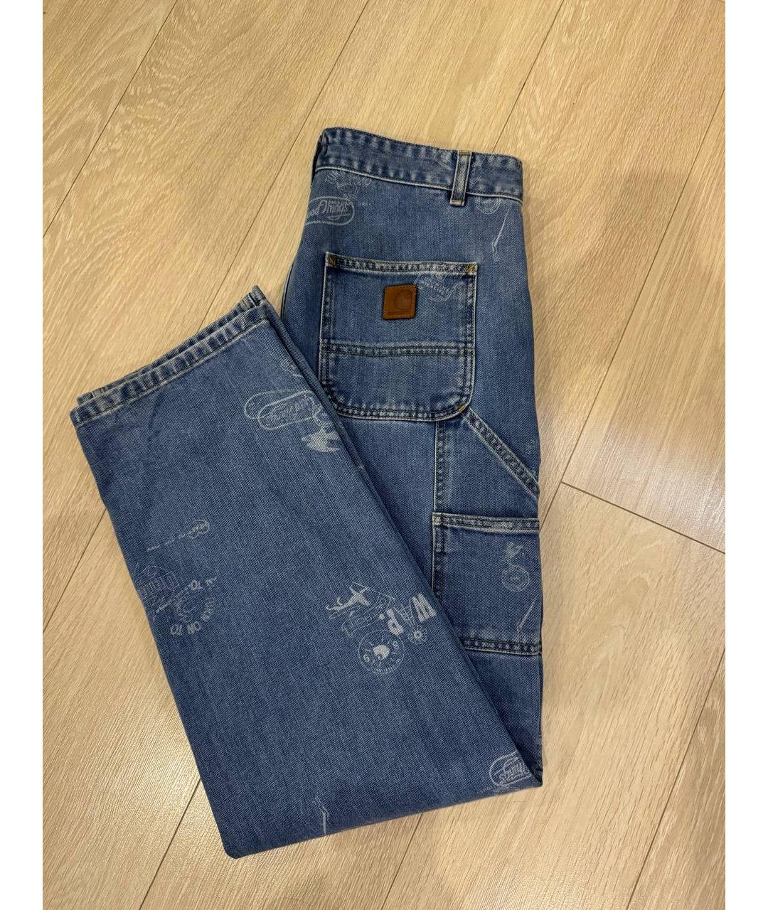 CARHARTT Голубые хлопковые прямые джинсы, фото 3