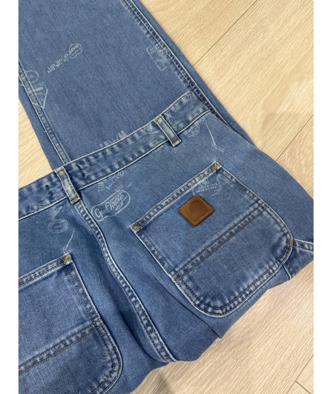 CARHARTT Голубые хлопковые прямые джинсы, фото 5