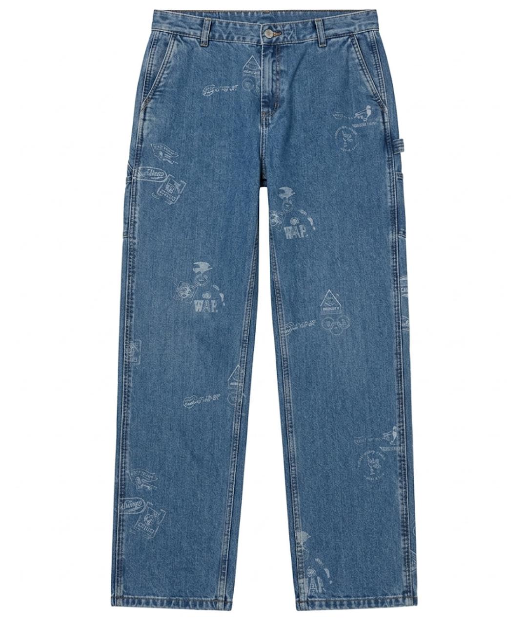 CARHARTT Голубые хлопковые прямые джинсы, фото 1