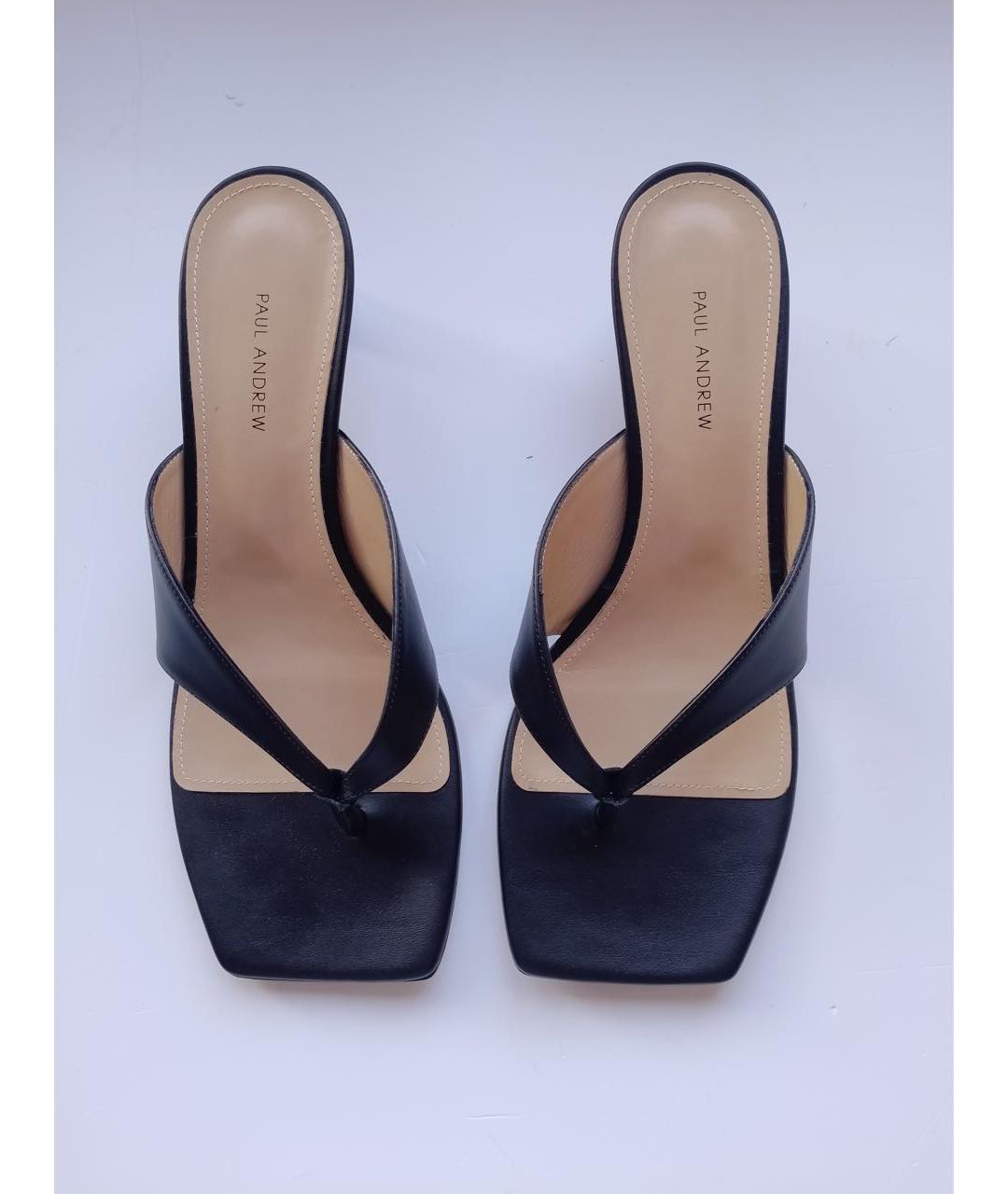 PAUL ANDREW Черные кожаные мюли, фото 5