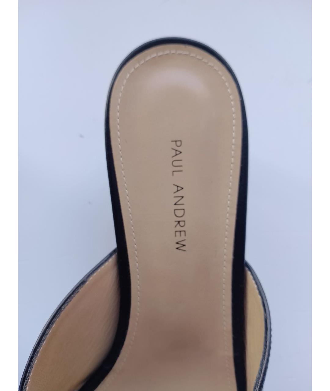 PAUL ANDREW Черные кожаные мюли, фото 7