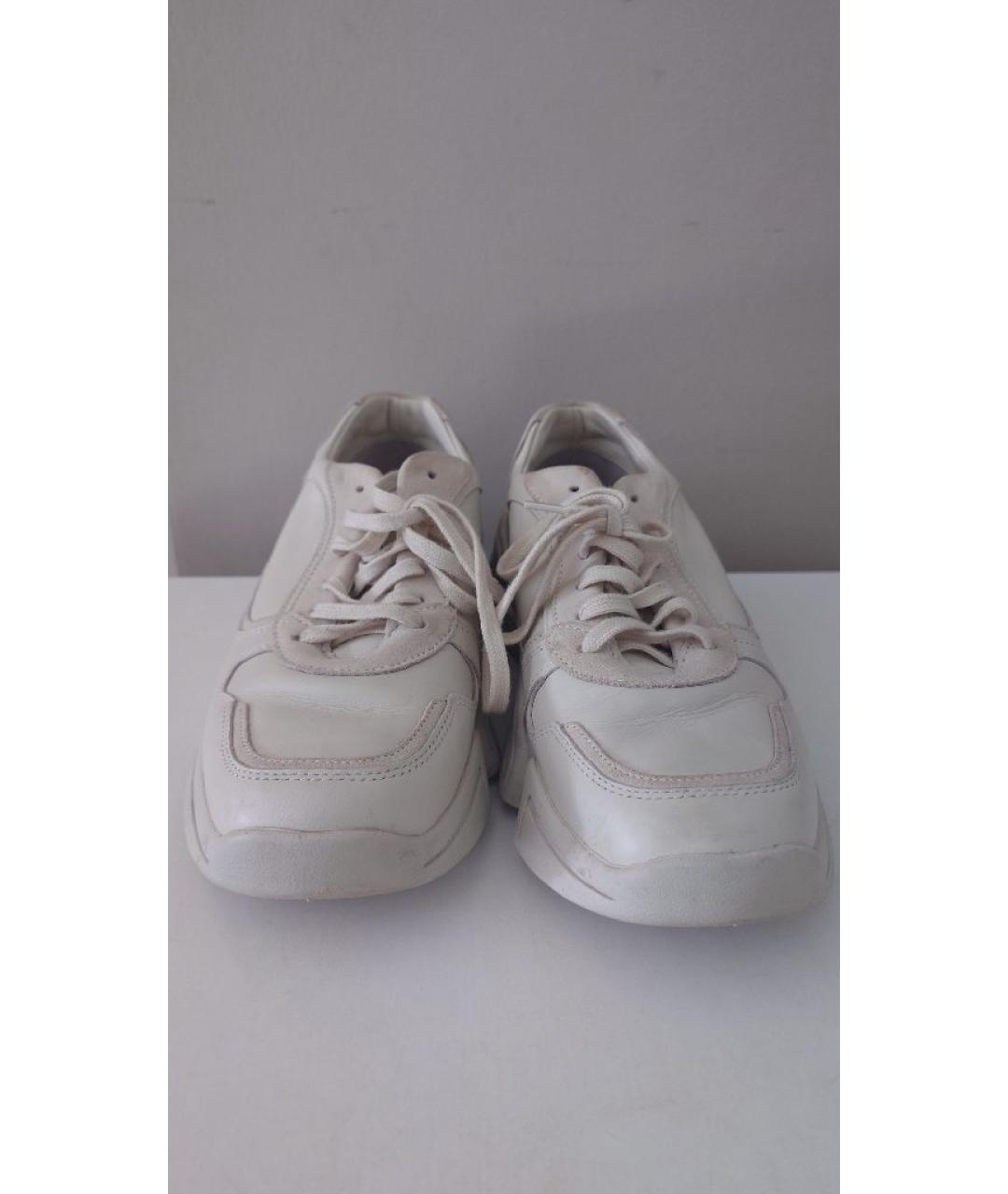 KENZO Бежевые кожаные низкие ботинки, фото 2