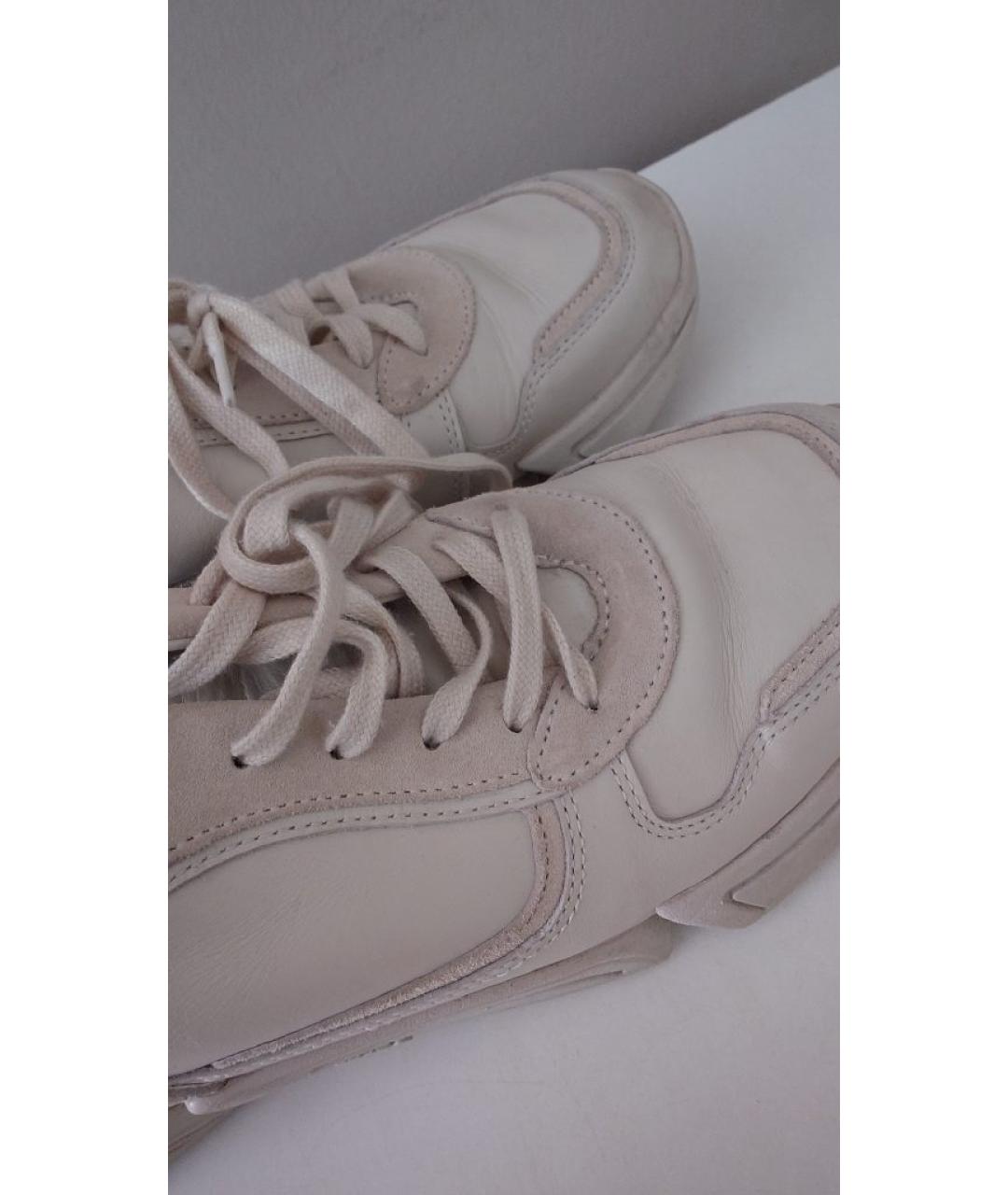 KENZO Бежевые кожаные низкие ботинки, фото 5