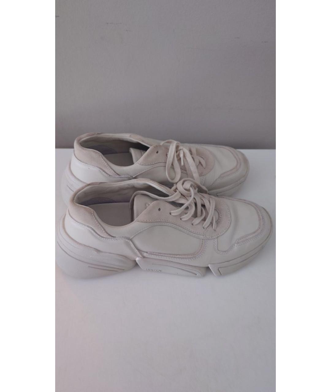 KENZO Бежевые кожаные низкие ботинки, фото 3