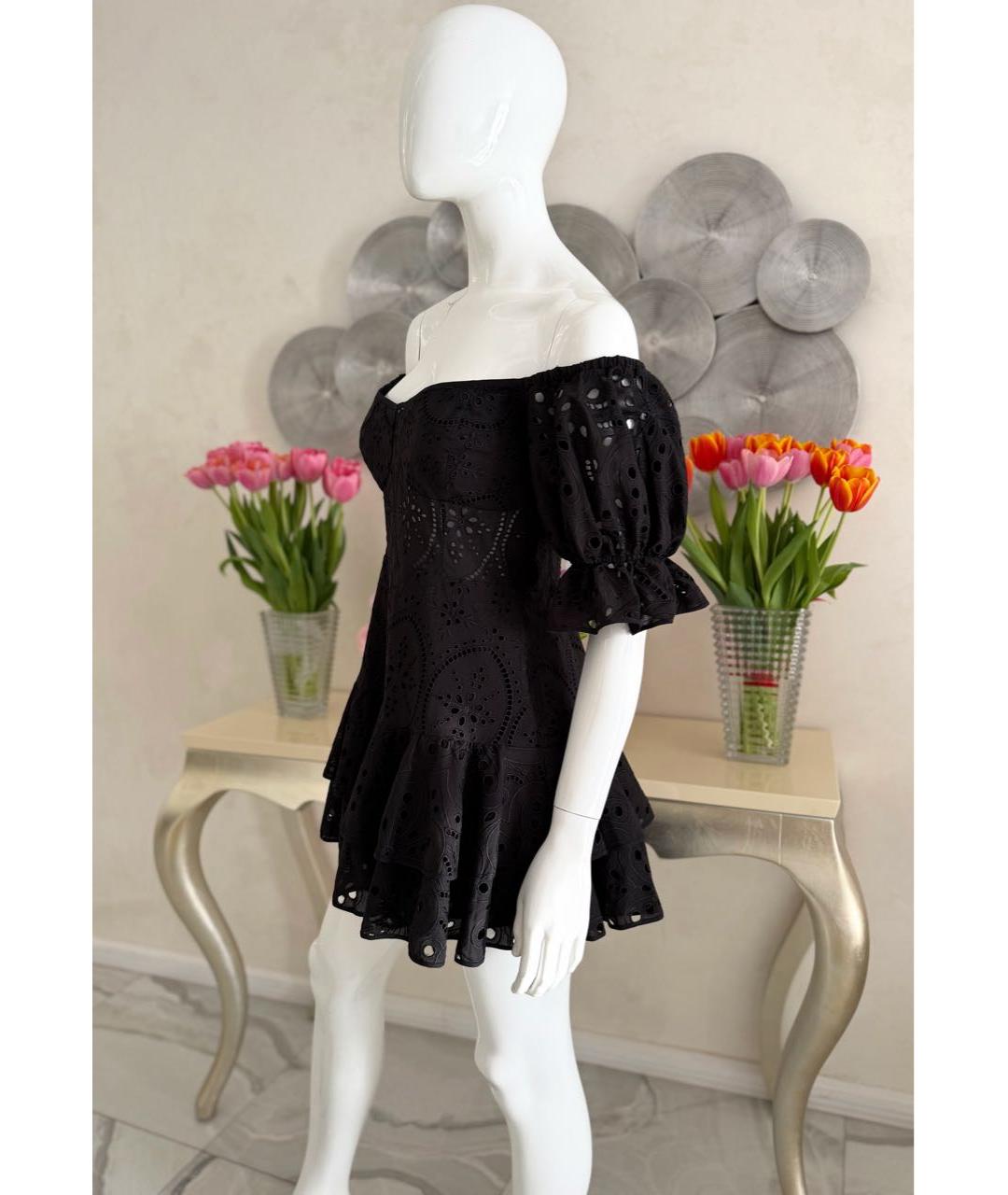 CHARO RUIZ Черное хлопко-эластановое повседневное платье, фото 5