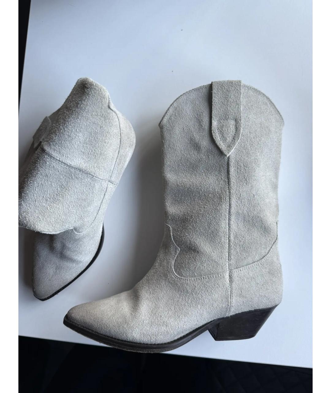 ISABEL MARANT Серые замшевые полусапоги, фото 5