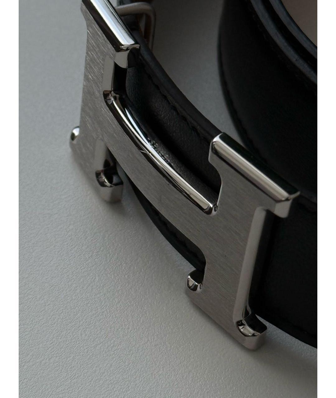 HERMES Черный кожаный ремень, фото 2