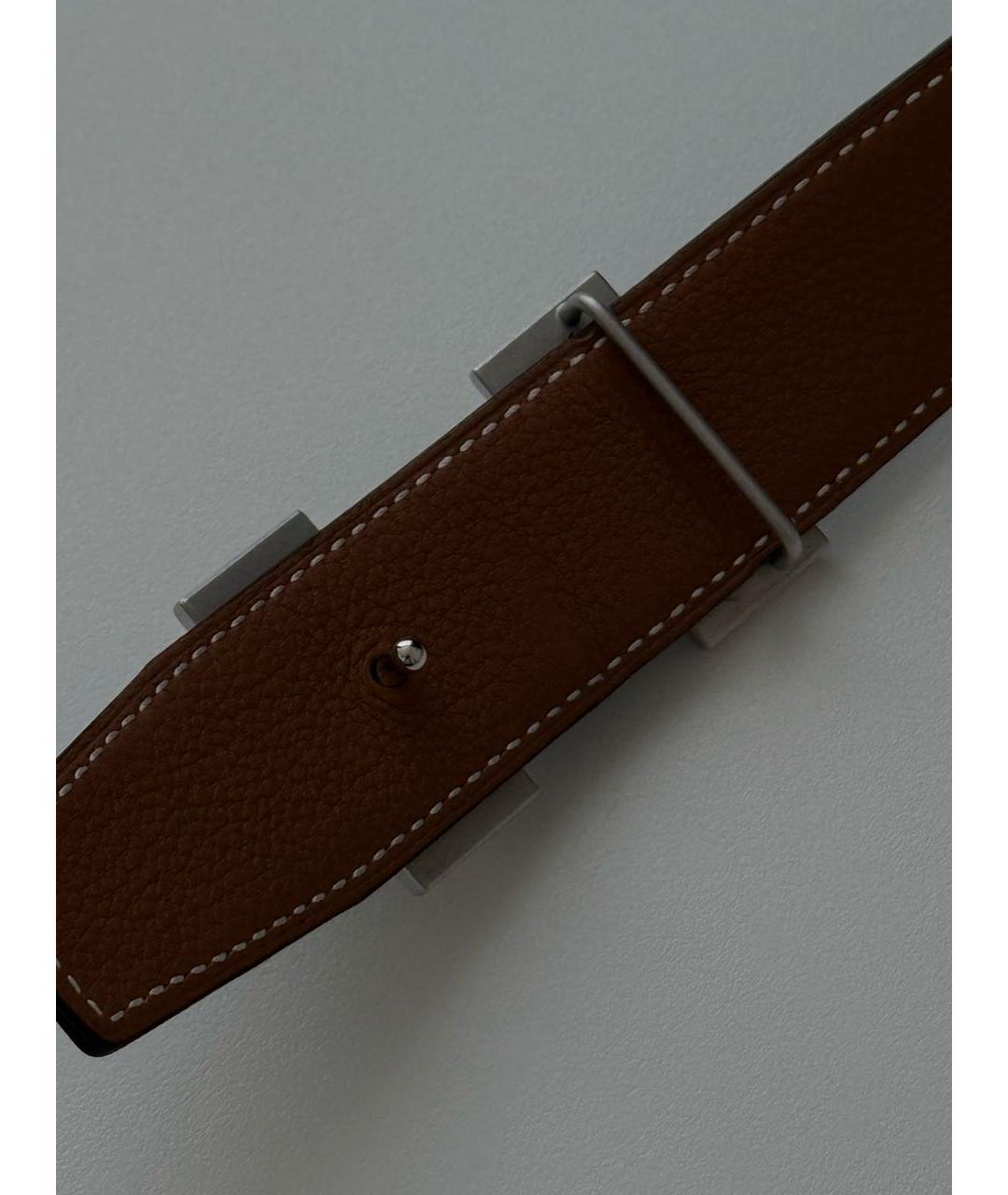 HERMES Черный кожаный ремень, фото 3