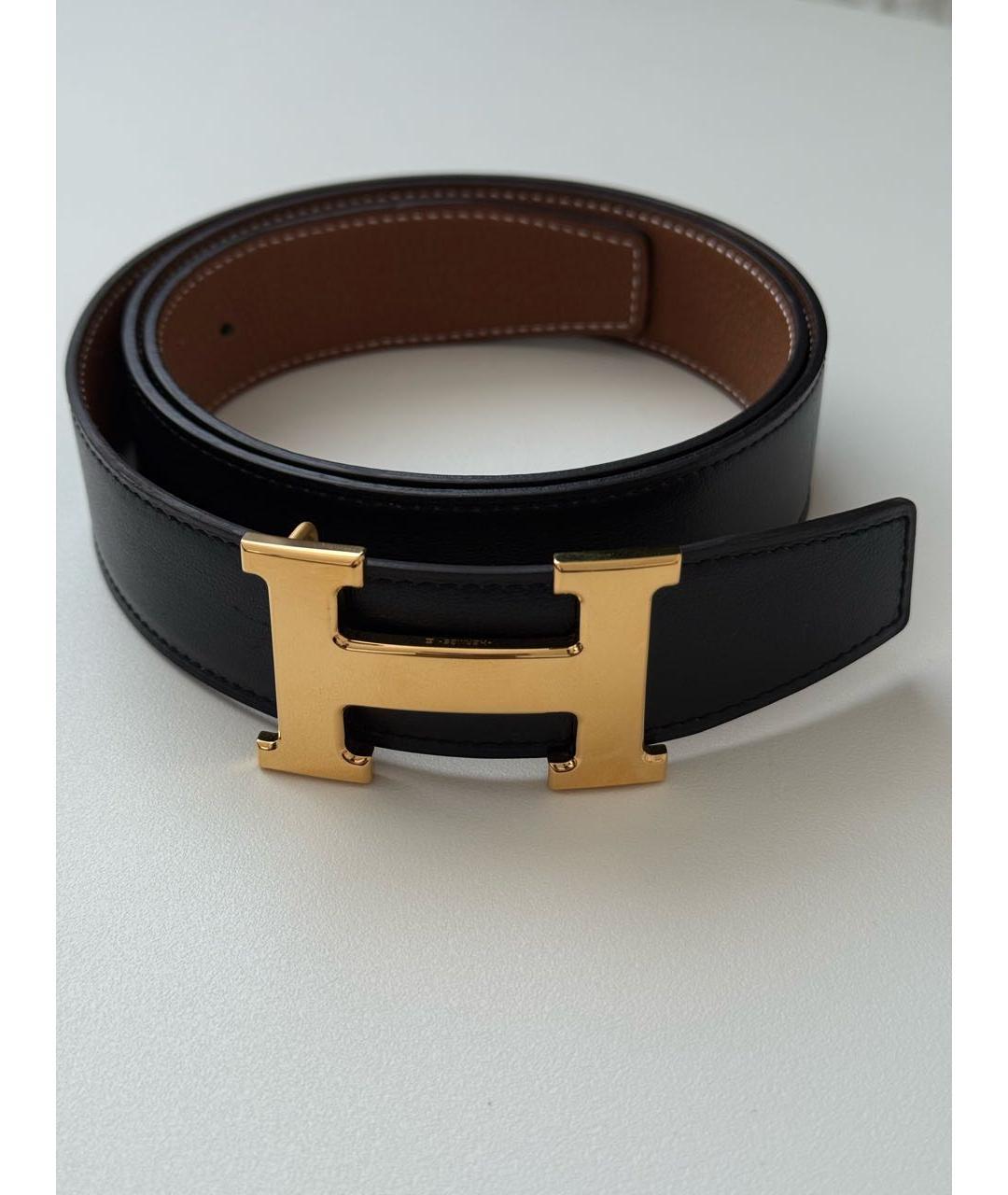 HERMES Черный кожаный ремень, фото 5