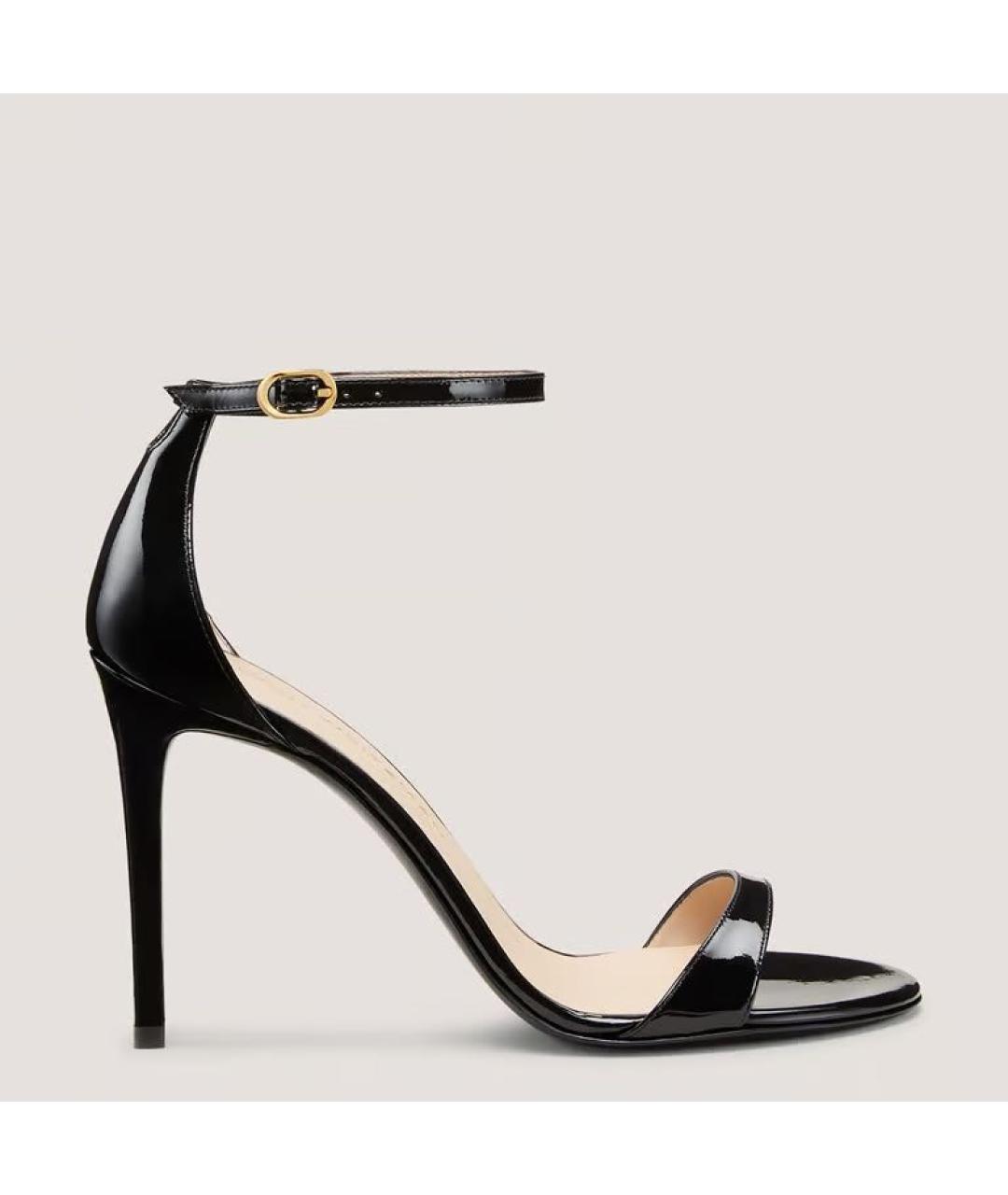 STUART WEITZMAN Черные кожаные босоножки, фото 6