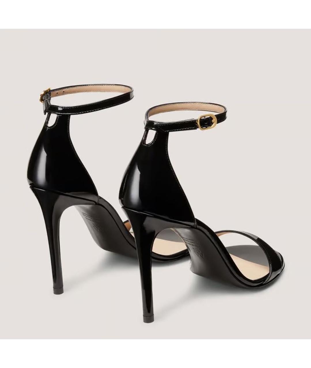 STUART WEITZMAN Черные кожаные босоножки, фото 3