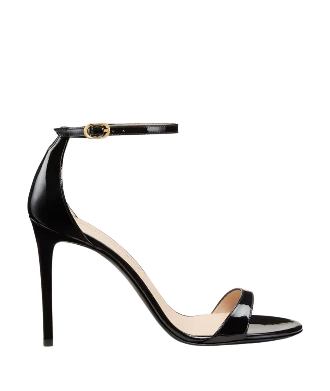 STUART WEITZMAN Черные кожаные босоножки, фото 1