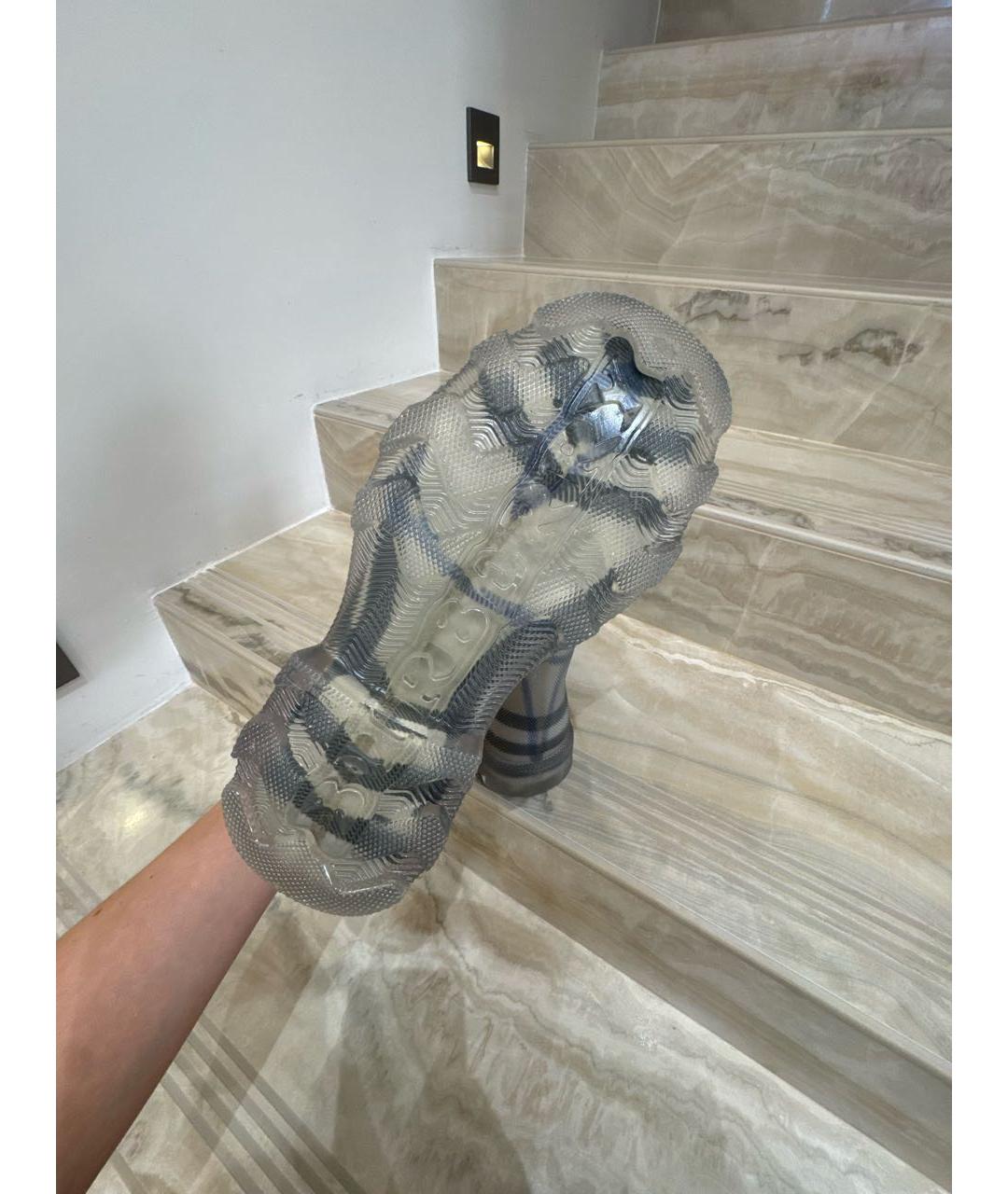 BURBERRY Антрацитовые резиновые полусапоги, фото 5