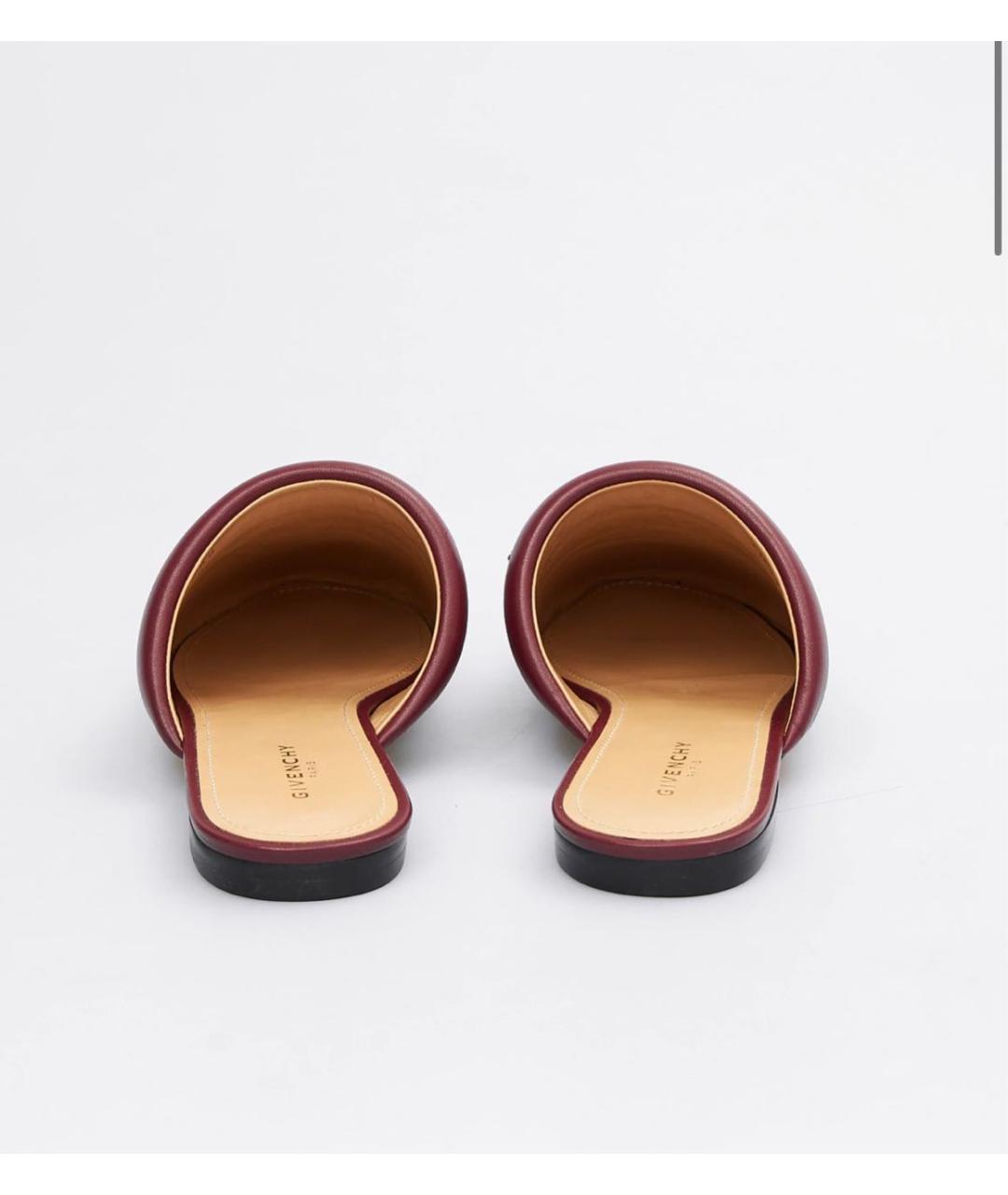 GIVENCHY Бордовые кожаные сабо, фото 3