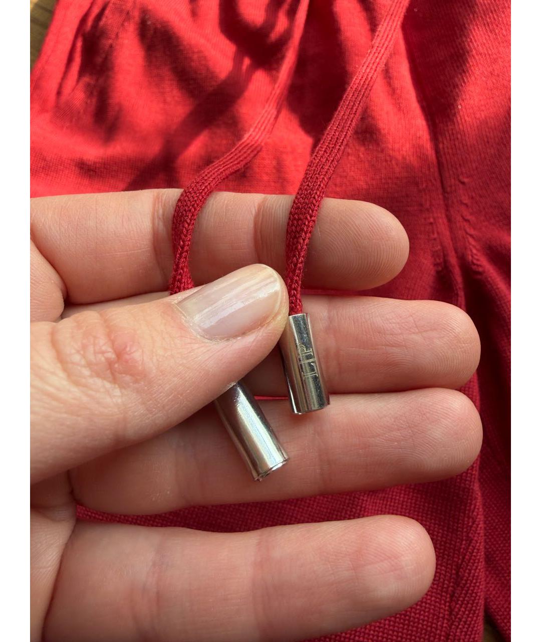 LORO PIANA Бордовые шелковые прямые брюки, фото 4